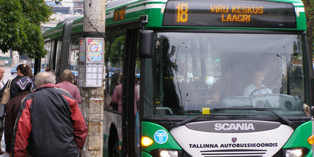 תחבורה ציבורית חינם אוטובוס טאלין אסטוניה