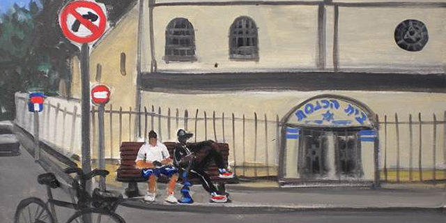 מציירים בשכונת שפירא דרום תל אביב ציוריה של אולגה קונדינה פנאי