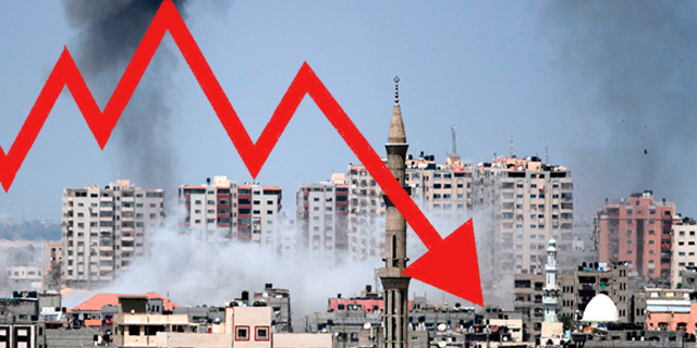 עזה הפצצות ירידות בורסה