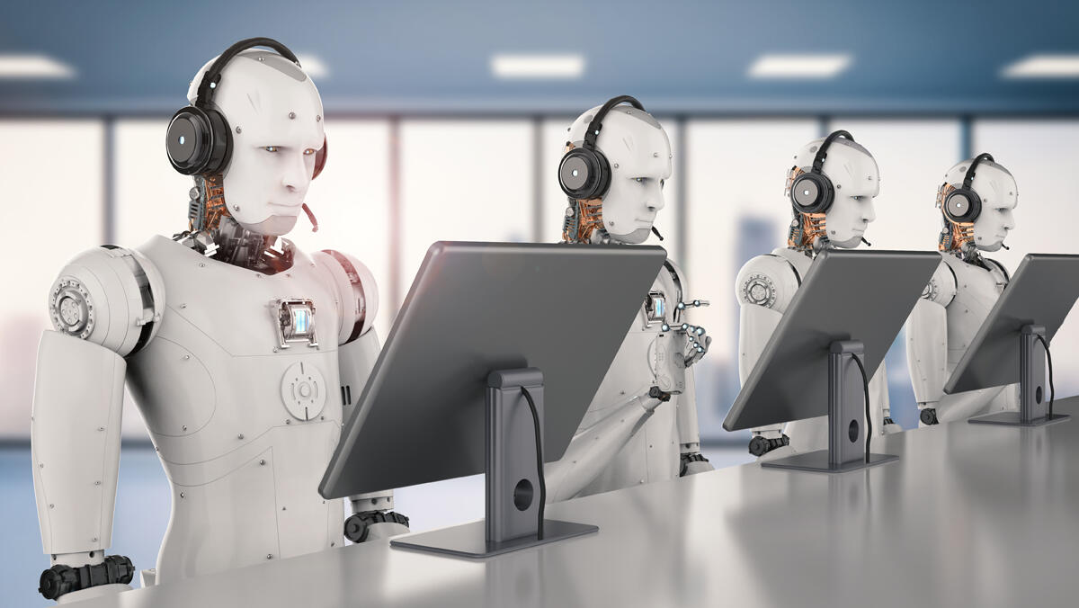 בינה מלאכותית רובוטים AI מרכז שירות