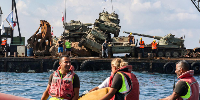 לבנון טנקים בים מול צידון 