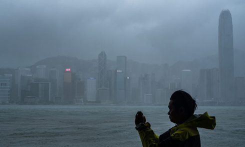 תמונת ארכיון - סופת טייפון קודמת בהונג קונג , צילום: AFP