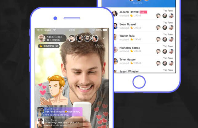 אפליקציית הדייטינג Blued. דיווחה בעבר על 49 מיליון משתמשים רשומים ו-6 מיליון משתמשים פעילים blued דייטינג גייז היכרויות מובייל 1