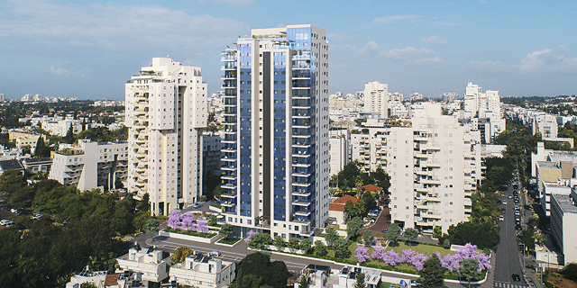 הדמיית מגדל המיועד להיבנות על ידי קבוצת רכישה בשכונת נאות אפקה בתל אביב