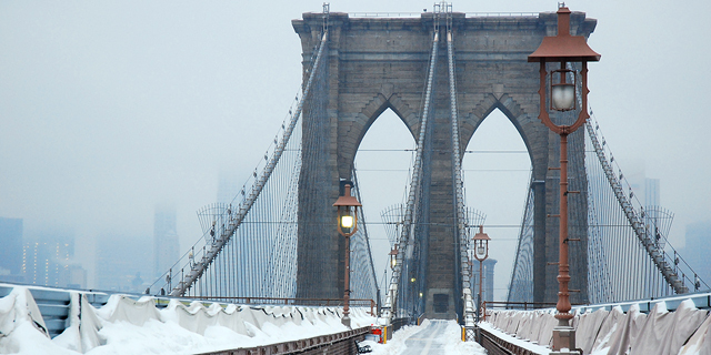פוטו תמונות חורף גשר ברוקלין ניו יורק