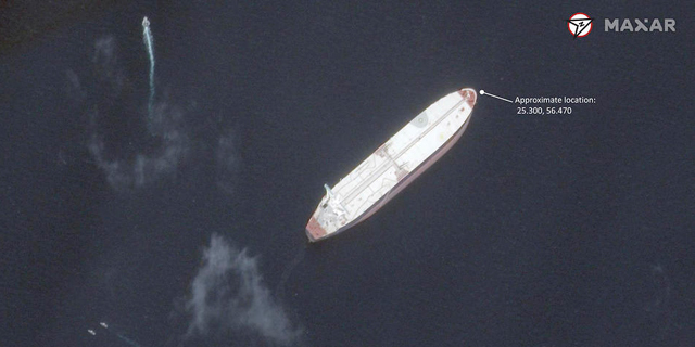צילום לוויין רגעי חבלה נגד ה אונייה סעודית מכלית אמג'ד