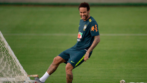 ניימאר באימון, נבחרת ברזיל, צילום: AFP