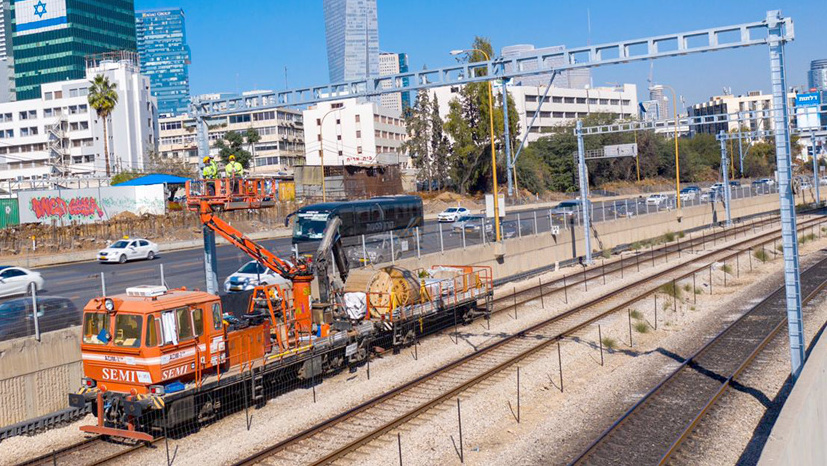 עבודות החשמול של הרכבת בתל אביב, צילום: דוברות הרכבת