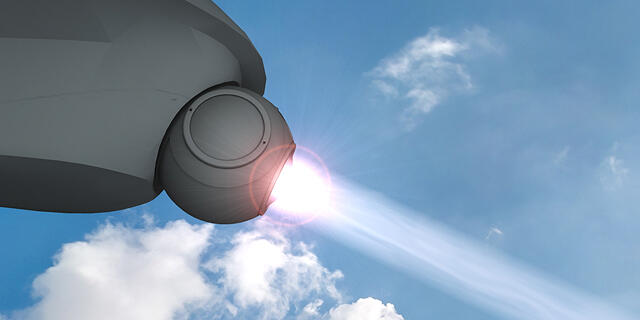הדמיית מערכת לייזר להגנה מפני רקטות מפא"ת