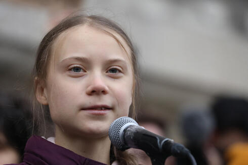 Thunberg speaking at a rally in 2020. 