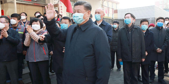 קורונה נשיא סין שי ג'ינפינג  ב בייג'ינג 10.2.20