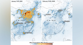 זיהום אוויר ירד סין קורונה