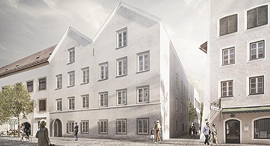 הדמיה בית הולדתו של היטלר עיר בראונאו Braunau אוסטריה לאחר השיפוץ