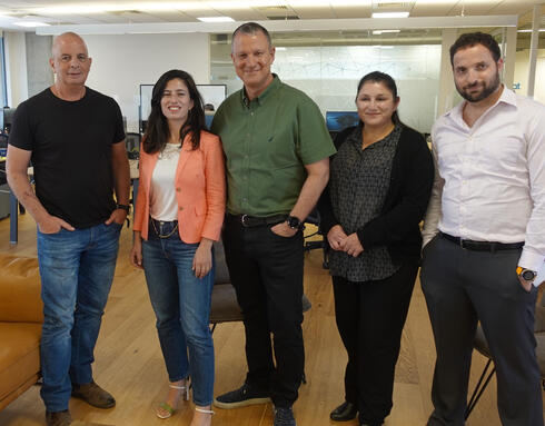 Yuval Diskin (left) Julia Kagan, Erel Margalit, Noam Julles and Shai Gabai. 