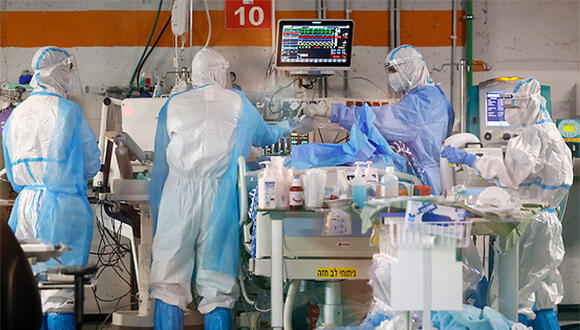 מחלקת קורונה בבית החולים שיבא תל השומר, צילום: איי אף פי