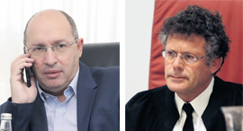 מימין: שופט העליון יצחק עמית ושר המשפטים החדש אבי ניסנקורן