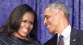 פנאי ברק אובמה ואשתו מישל אובמה