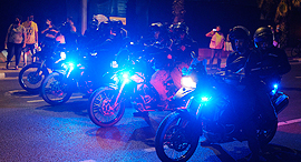 משטרה משטרת ישראל אופנועים בהפגנה בגן צ'ארלס קלור
