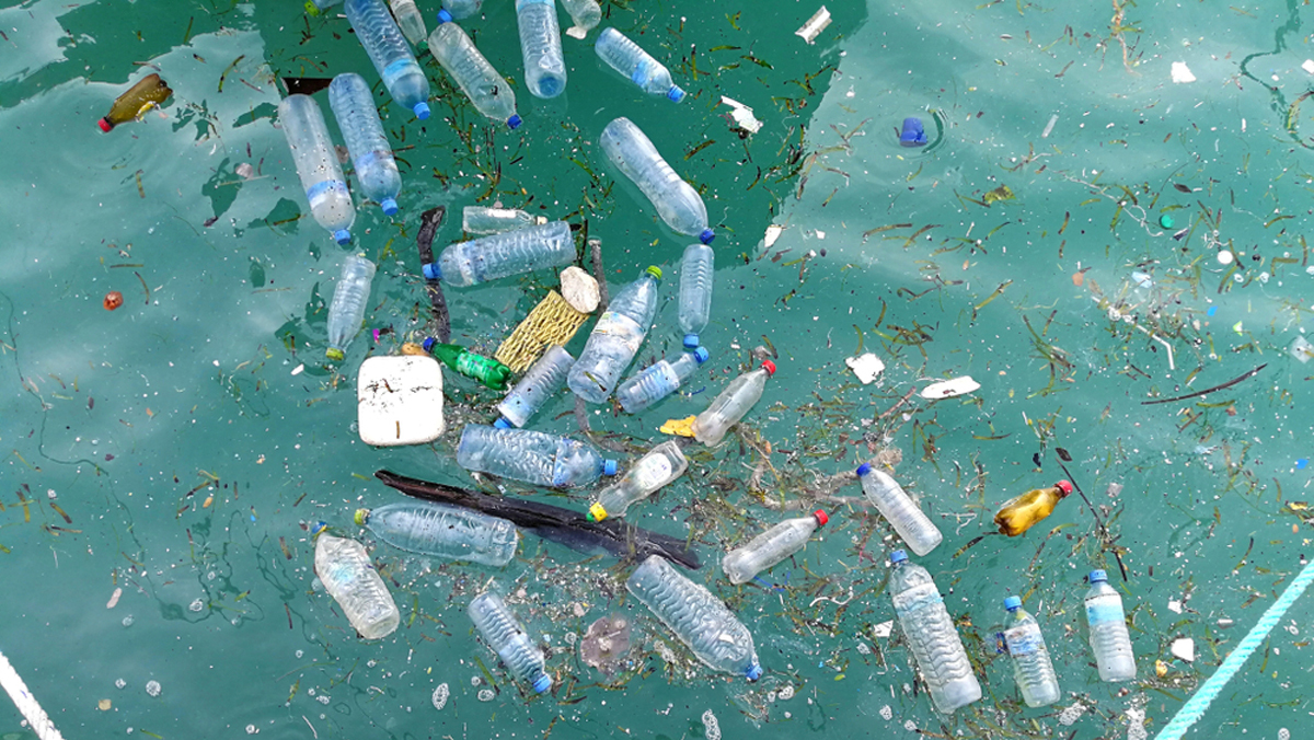 פסולת פלסטיק  בים זבל אשפה 