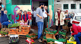 מיון ירקות בפרויקט מצילות מזון בירושלים פנאי