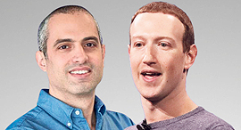 מימין מנכ”ל פייסבוק מארק צוקרברג וסמנכ”ל התפעול ב ווייבר אופיר אייל