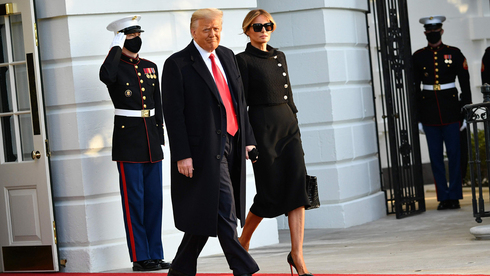 מלניה ודונלד טראמפ עוזבים את הבית הלבן , צילום: איי אף פי