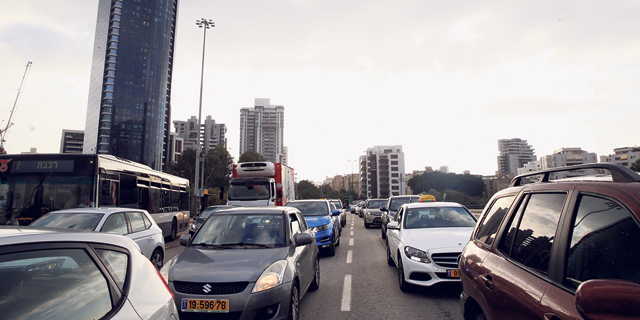 פקק תנועה בתל אביב, צילום: אוראל כהן