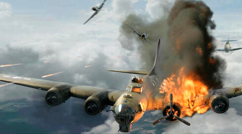 מפציץ מושמד באש מטוסי קרב, צילום: movieclipstrailers