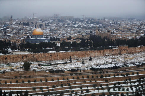 שלג בירושלים בפברואר, צילום: רויטרס