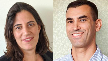 מימין: אבירם לוי מנהל השיווק הראשי של MyHeritage ועינת ניצן ומנהלת תחום טכנולוגיה ב-Google ישראל