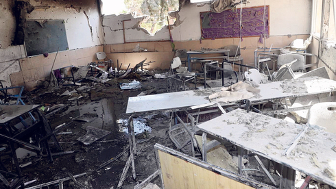 בית ספר באשקלון שספג פגיעה ישירה, צילום: יריב כץ