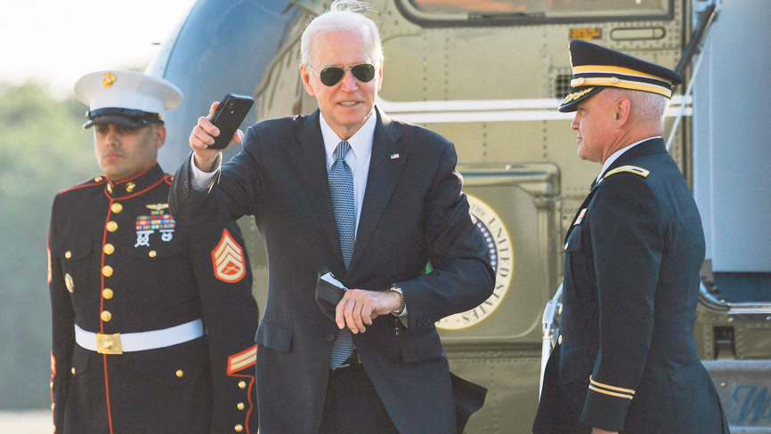 נשיא ביידן שלשום בבסיס חיל האוויר ב דלאוור