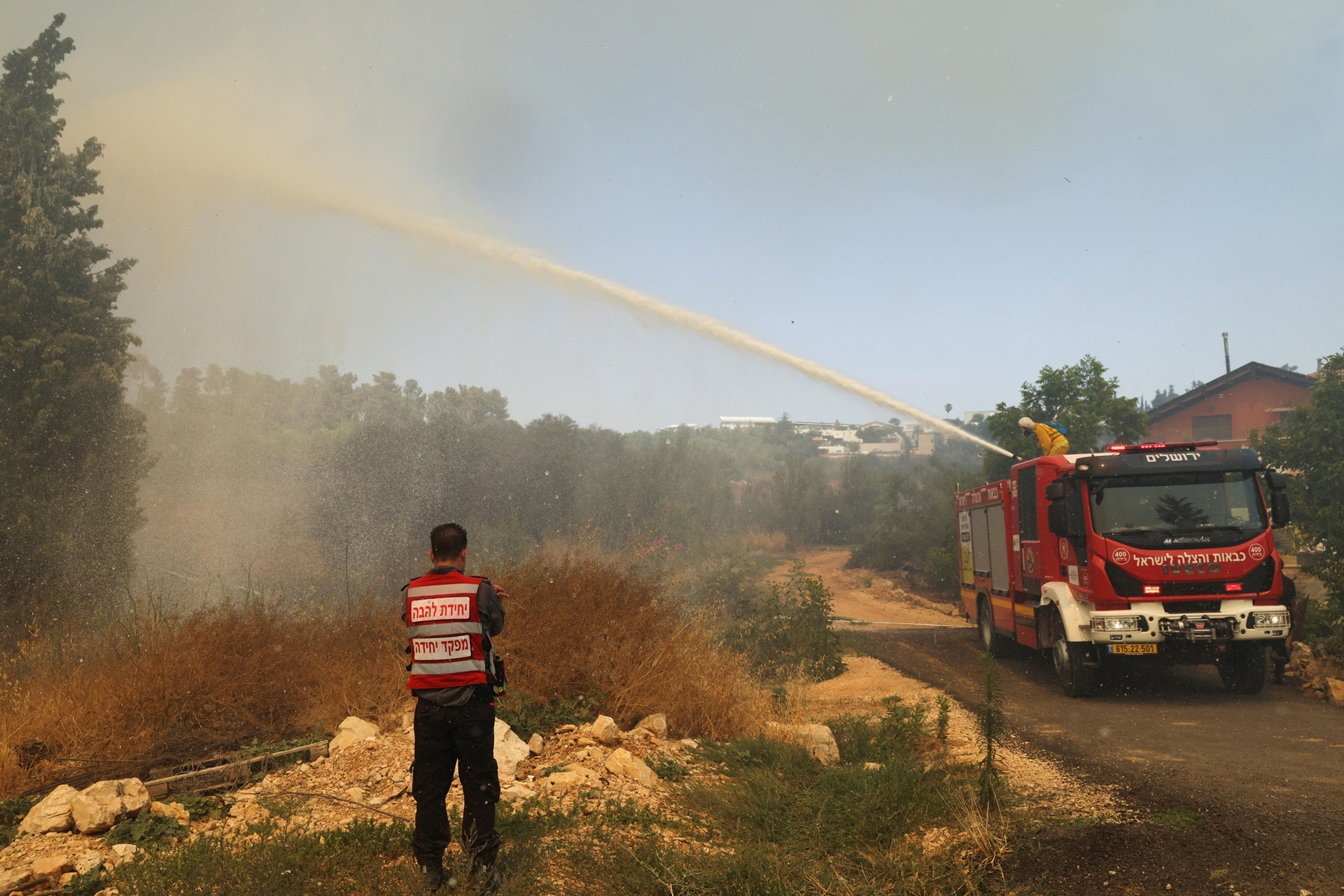 שריפה שריפות ב הרי ירושלים מול נווה אילן 3