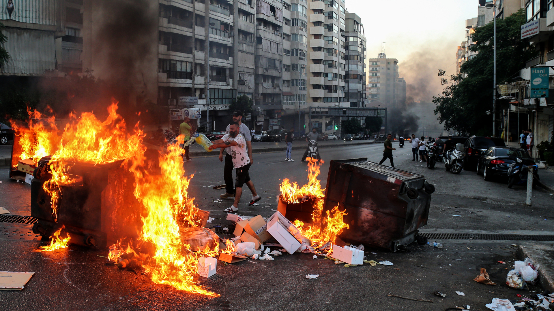 לבנון ביירות הפגנה נגד הממשלה ב28 ביוני