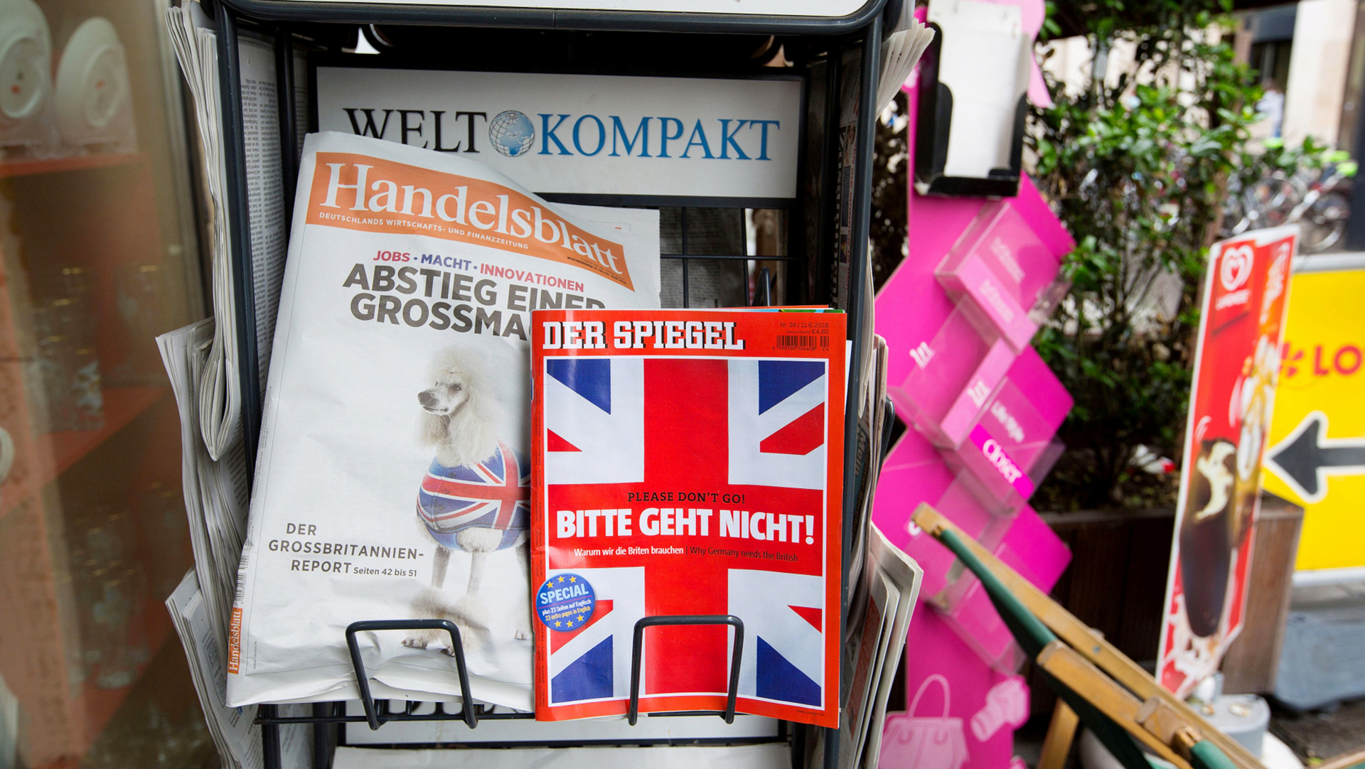 כתבי־עת גרמניים בחנות עיתונים ב ברלין לקראת ה ברקזיט