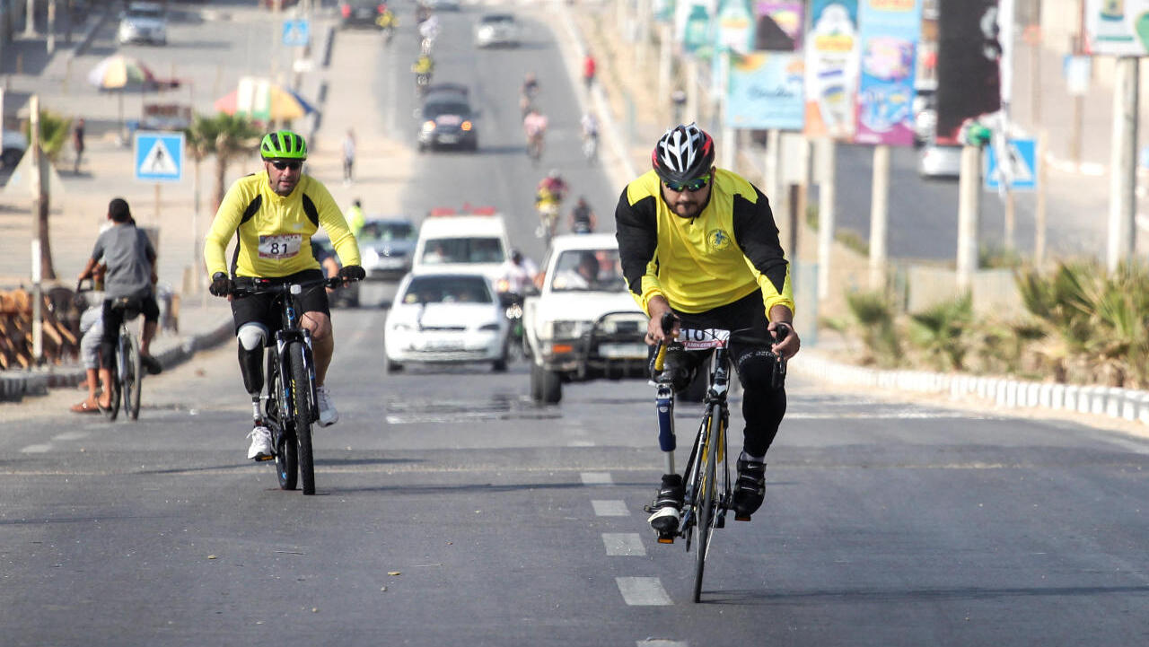 פנאי מימין  עלאא אל דאלי במקצה הפראלימפי הראשון ב עזה