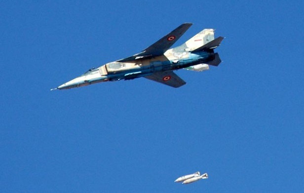 מיג 23 מטיל פצצות, צילום: אתר משרד הביטחון הסורי 