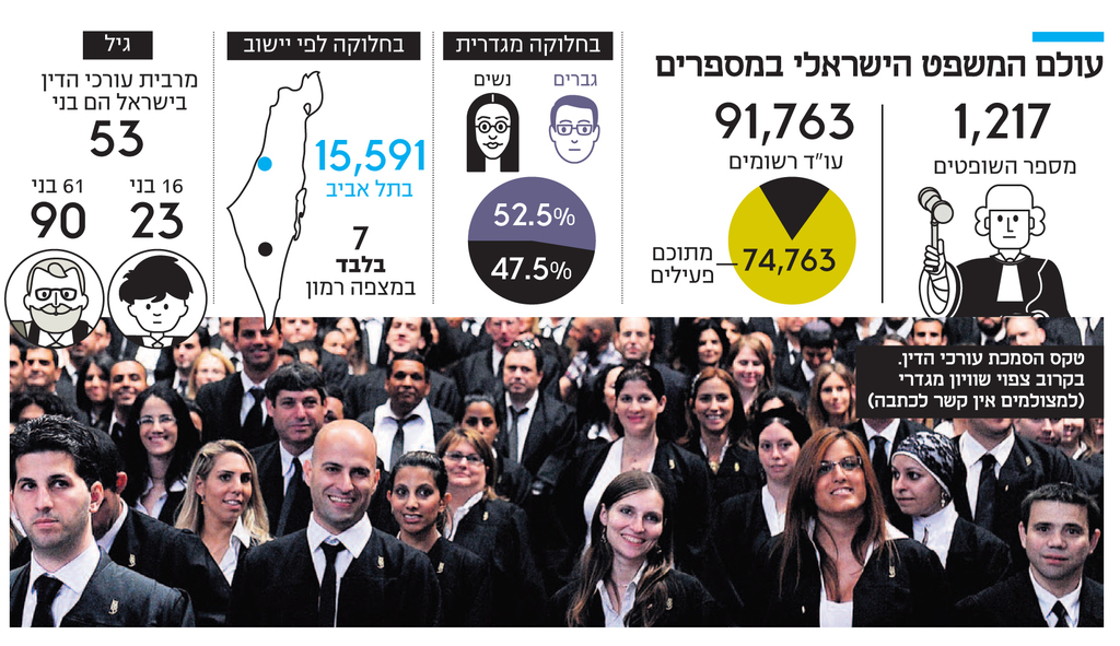 אינפו עולם המשפט הישראלי במספרים