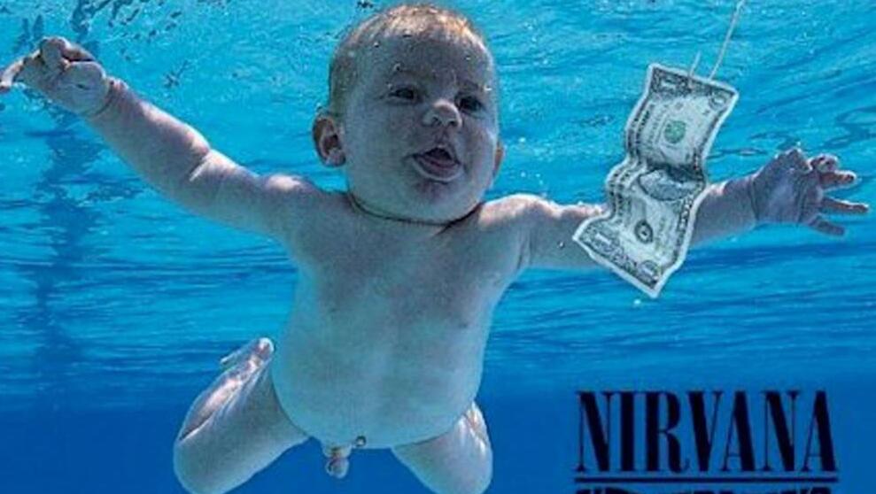 נירוונה עטיפת תקליט Nevermind תינוק