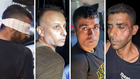 ארבעת האסירים שנתפסו, ראשון מימין: זכריא זביידי. נושא רגיש בחברה הפלסטינית,  