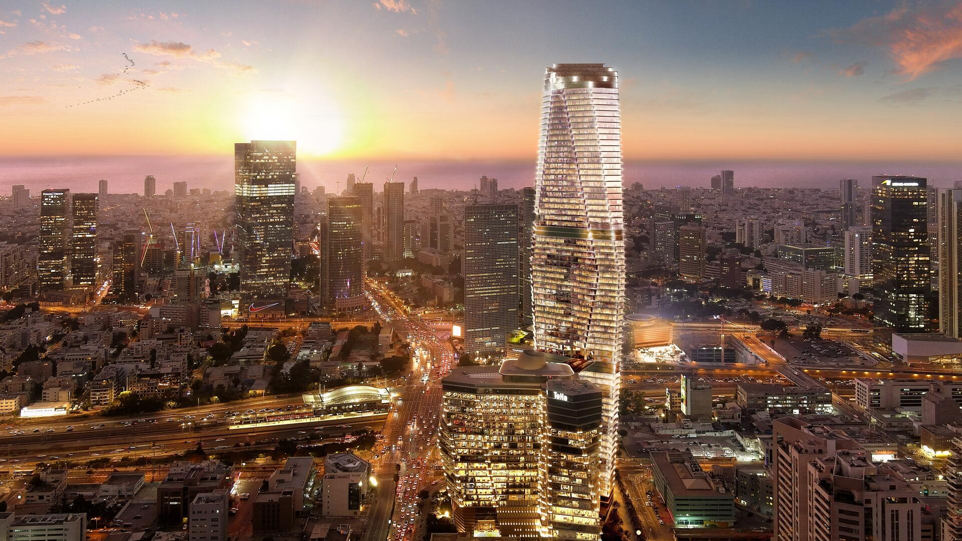 הדמיית מגדל משרדים ToHa2 תל אביב אמות גב ים