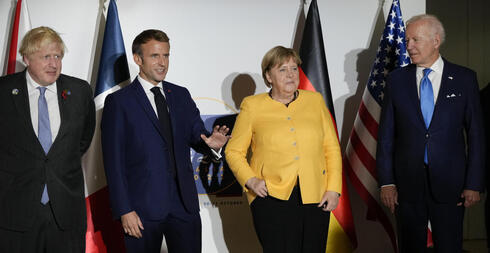 מנהיגי ארה"ב, גרמניה, צרפת ובריטניה, אתמול בפסגה ברומא. "המלחמה בשינוי האקלים היא האתגר המרכזי"
, צילום: גטי אימג