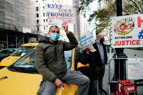 מחאת נהגי המוניות בניו יורק, AFP