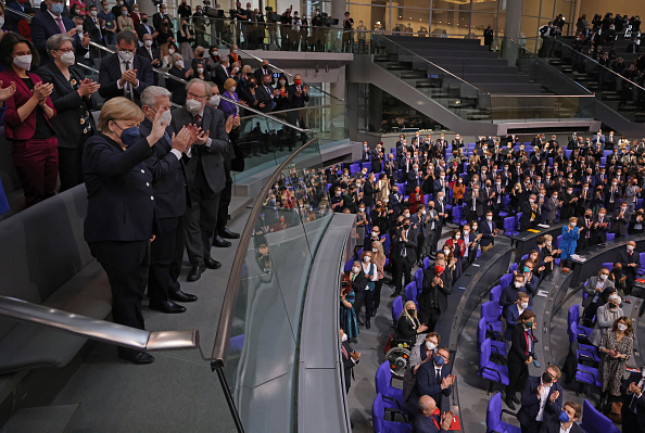 קנצלרית גרמניה אנגלה מרקל בישיבת הפרלמנט החגיגית, היום, גטי