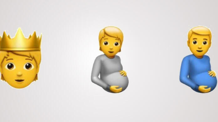 אמוג'יז חדשים אייפון אפל גבר בהריון
