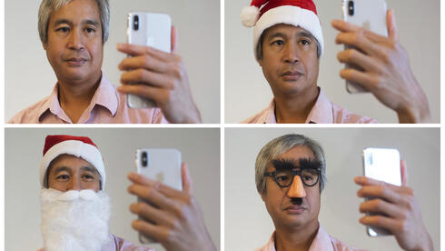 זיהוי פנים באייפון, צילום: AP