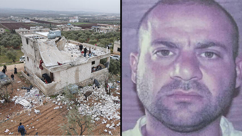 מנהיג דאעש אבו איברהים אל-קוריישי שחוסל והבניין בו חוסל