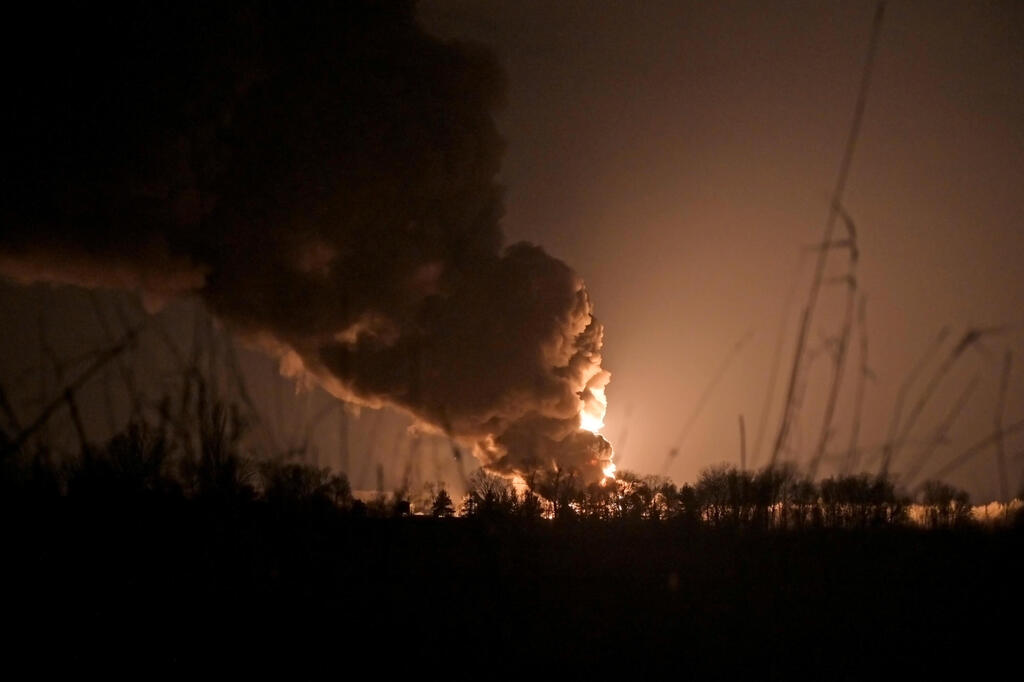 פיצוץ מאגר נפט ב מחוז קייב אוקראינה