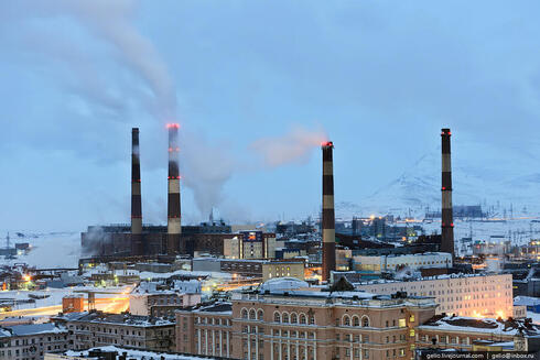 מפעל ניקל ופלאדיום בנורילסק רוסיה, צילום: russiatrek.org