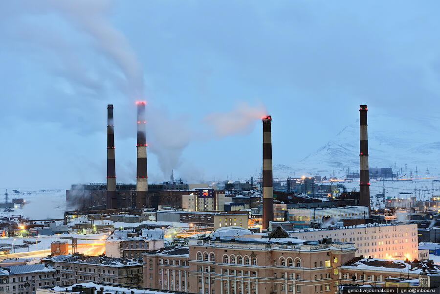 מפעל ניקל ופלאדיום ב נורילסק רוסיה